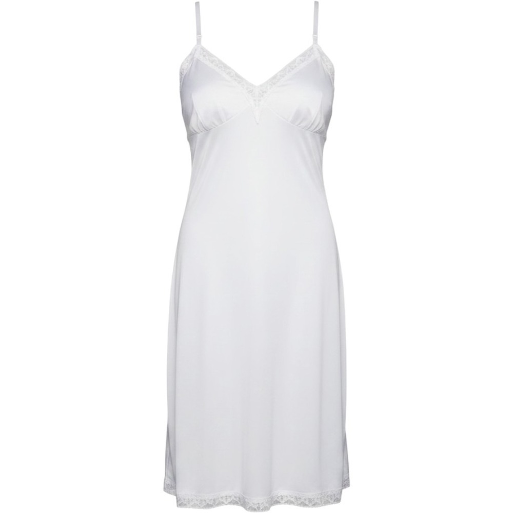 Vanity Fair Full Slip Women Size 42 White Rosette Lace Trim 22" length #10103